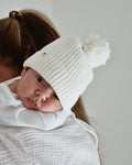 Bonnet Bébé En Maille - Blanc Cassé