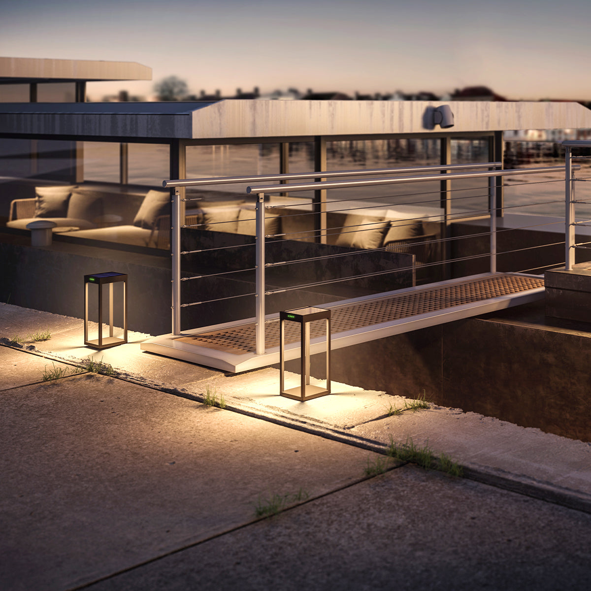 Radia - Borne & Potelet Solaire - Aluminium - Noir