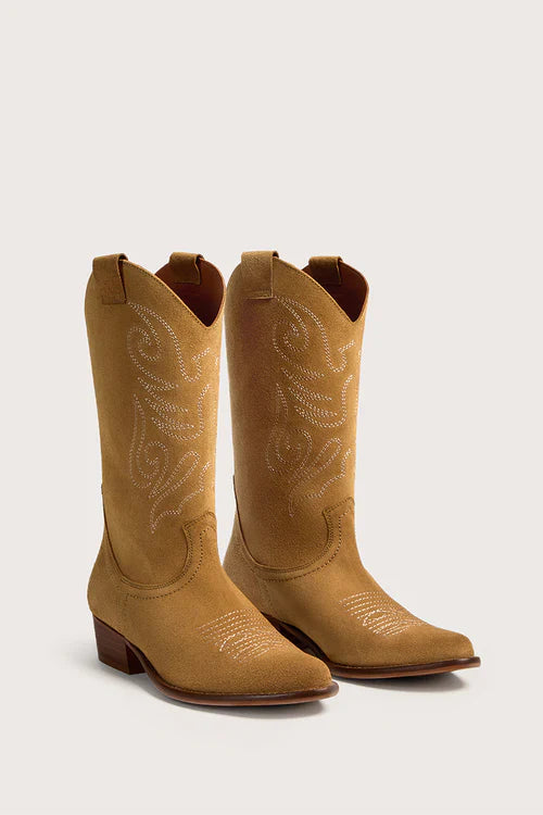 Bottines Jandra - Camel Bordado