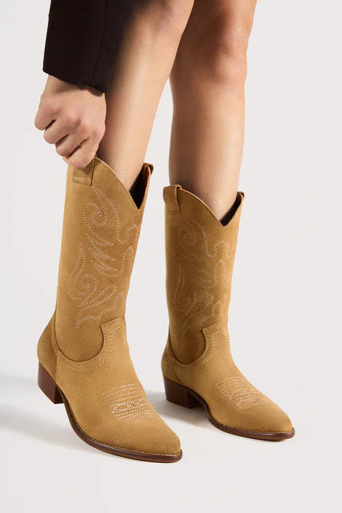 Bottines Jandra - Camel Bordado