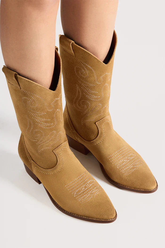 Bottines Jandra - Camel Bordado