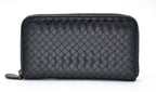 Portefeuille Bottega Veneta Long En Cuir Noir Intrecciato