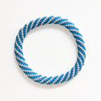 Bracelet Népalais #100 - Bleu Et Blanc