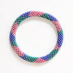 Bracelet Népalais #103 - Vert, Bleu Et Rose