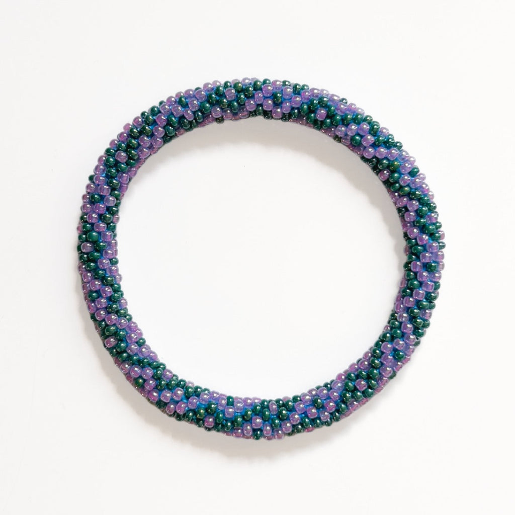 Bracelet Népalais #106 - Violet Et Vert