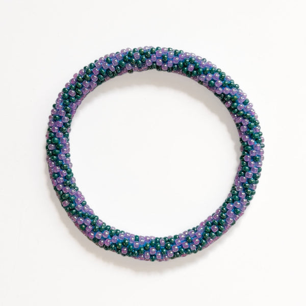 Bracelet Népalais #106 - Violet Et Vert