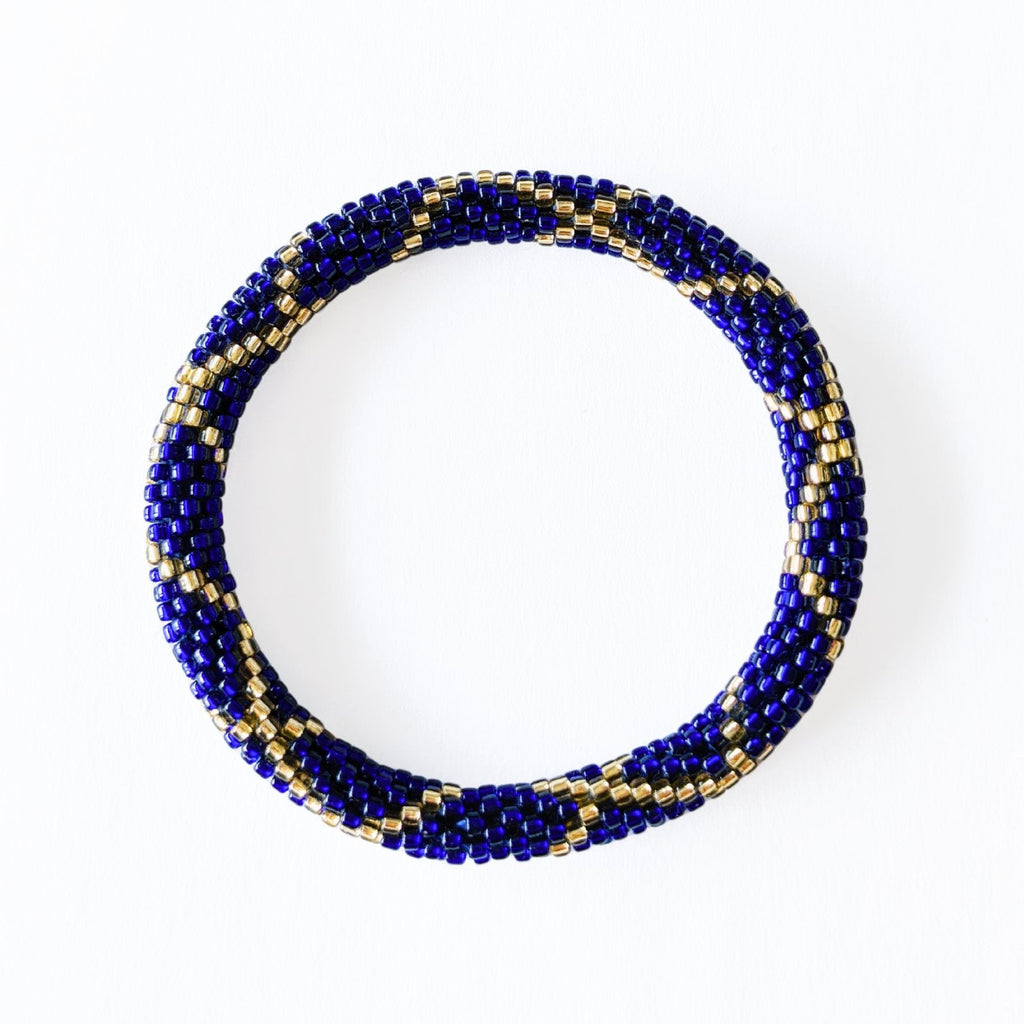Bracelet Népalais #14 - Bleu Nuit Et Or