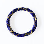 Bracelet Népalais #14 - Bleu Nuit Et Or