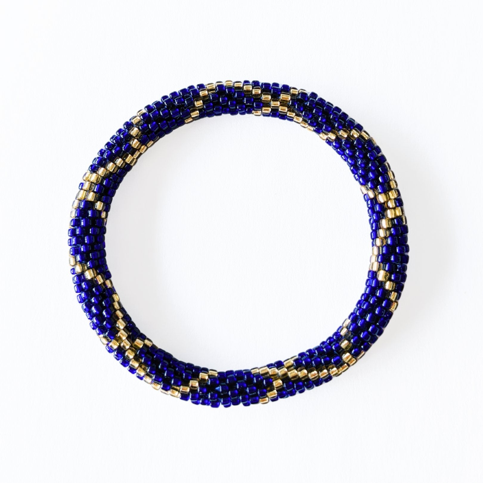 Bracelet Népalais #14 - Bleu Nuit Et Or