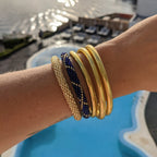 Bracelet Népalais #14 - Bleu Nuit Et Or