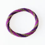 Bracelet Népalais #17 - Violet Et Doré