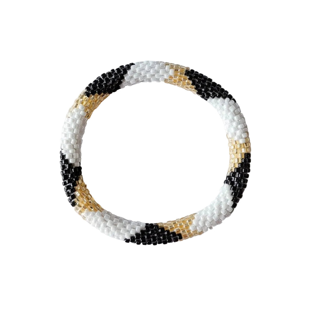 Bracelet Népalais #1 - Blanc, Noir Et Doré