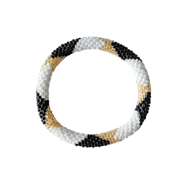 Bracelet Népalais #1 - Blanc, Noir Et Doré