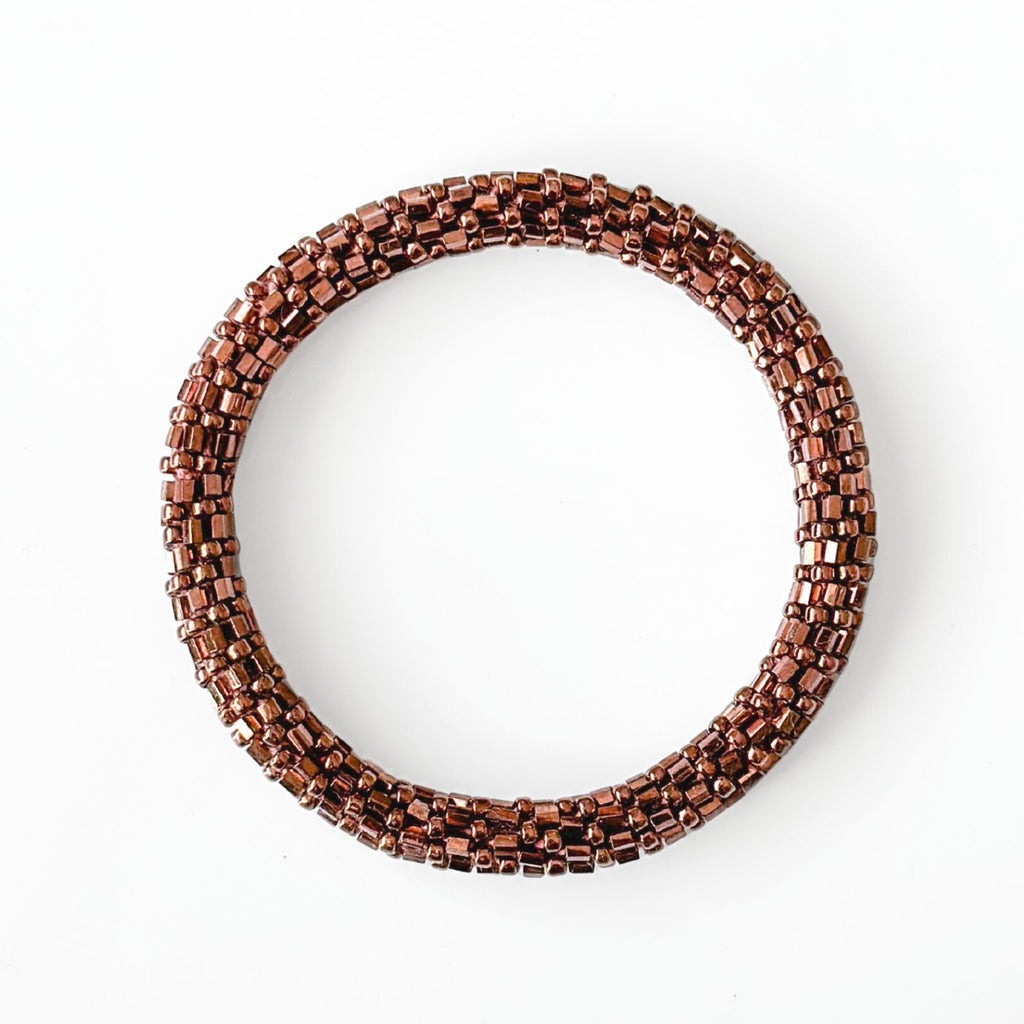 Bracelet Népalais #41 - Marron Glacé