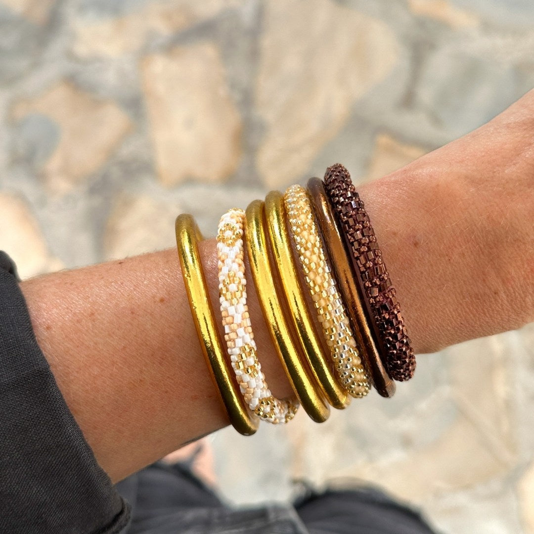 Bracelet Népalais #41 - Marron Glacé