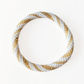 Bracelet Népalais #4 - Blanc Et Doré