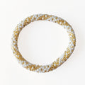 Bracelet Népalais #6 - Blanc Et Doré