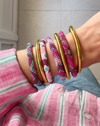 Bracelet Népalais #82 - Rose Et Violet