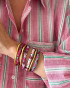 Bracelet Népalais #83 - Rose Et Vert