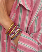 Bracelet Népalais #83 - Rose Et Vert