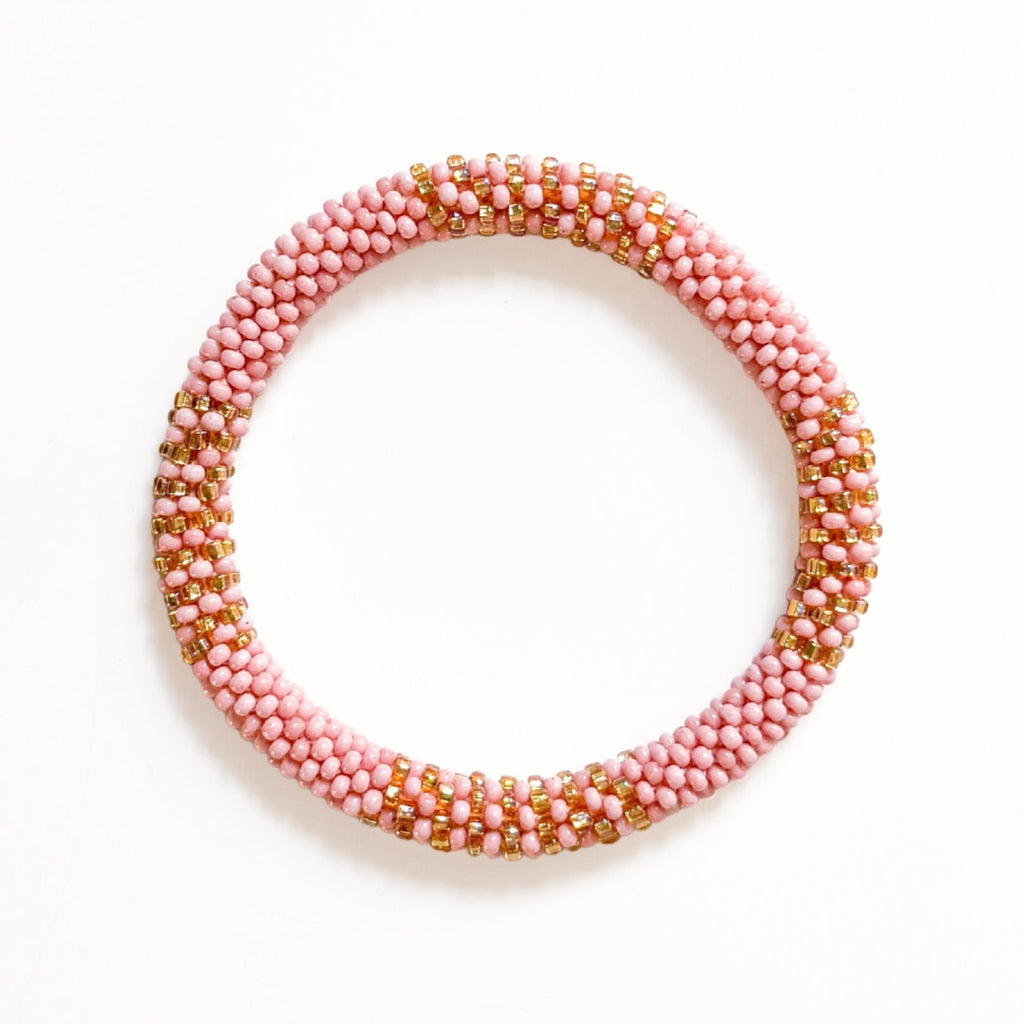 Bracelet Népalais #85 - Rose Et Doré