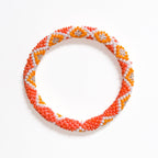 Bracelet Népalais #89 - Orange Et Blanc