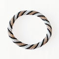 Bracelet Népalais #8 - Noir, Blanc Et Champagne