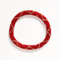Bracelet Népalais #90 - Rouge Et Doré