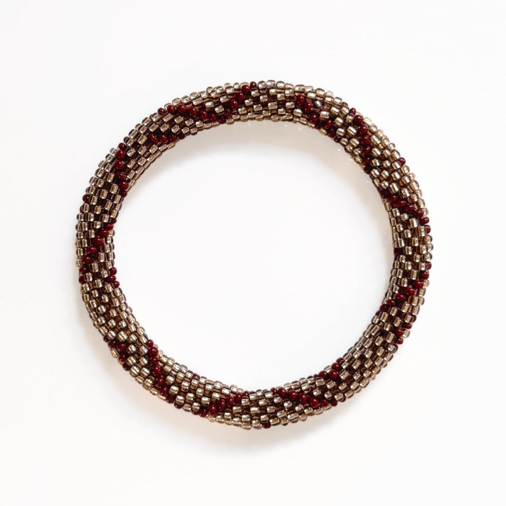 Bracelet Népalais #92 - Marron Et Doré