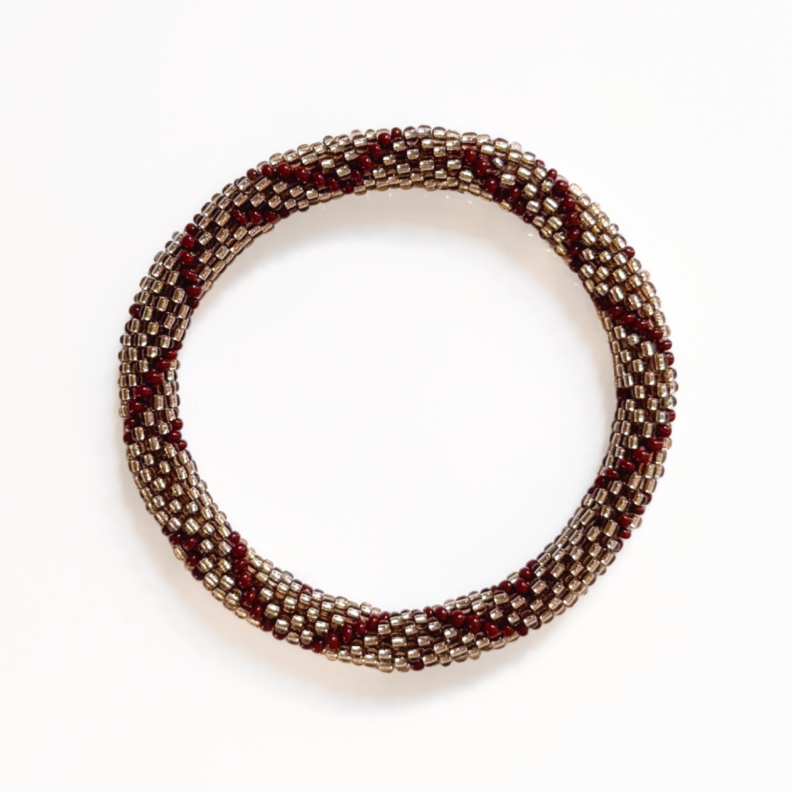 Bracelet Népalais #92 - Marron Et Doré