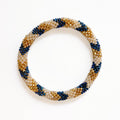 Bracelet Népalais #94 - Bleu Et Doré