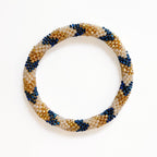 Bracelet Népalais #94 - Bleu Et Doré
