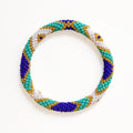 Bracelet Népalais #95 - Bleu Et Doré
