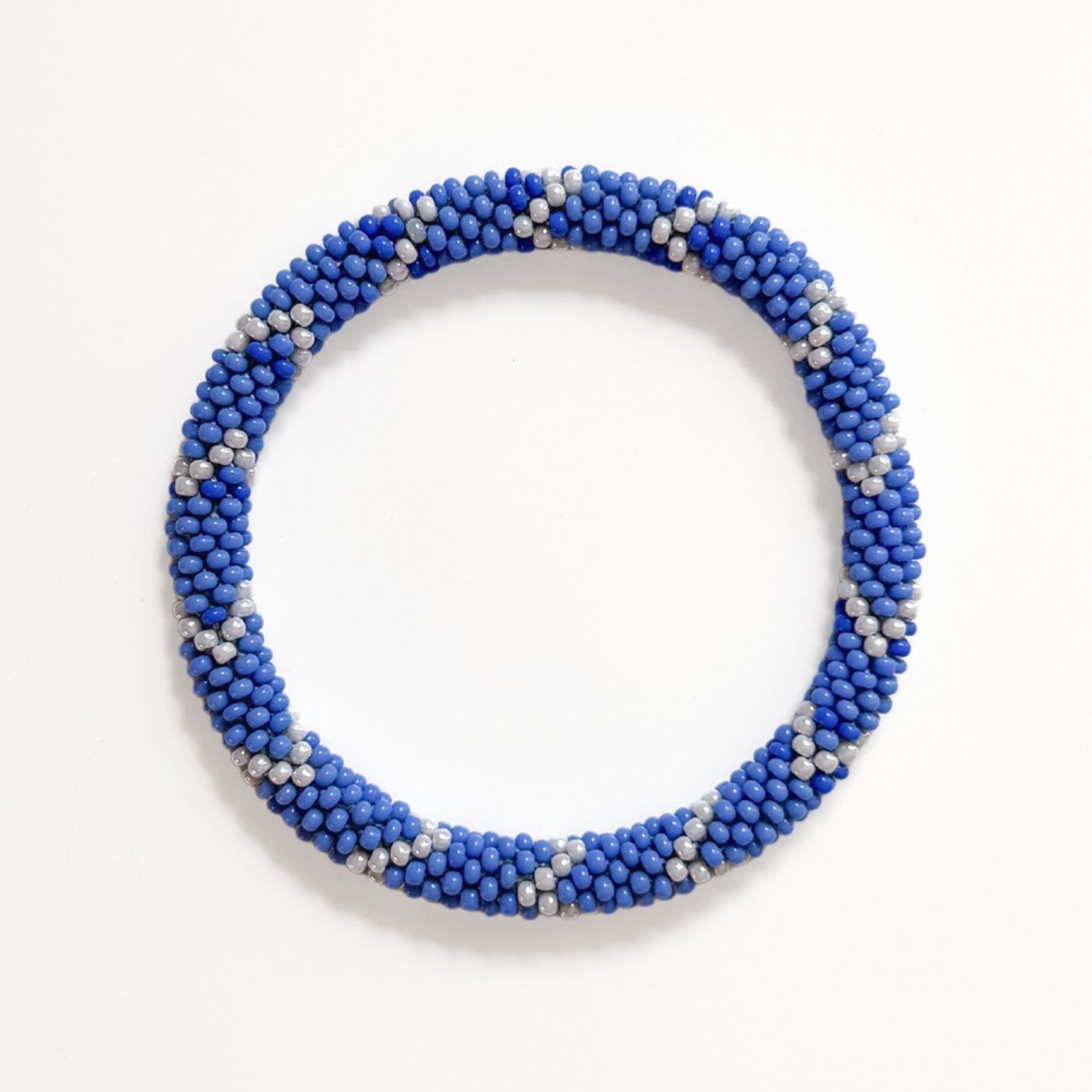 Bracelet Népalais #98 - Bleu Et Blanc
