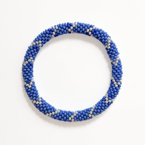 Bracelet Népalais #98 - Bleu Et Blanc