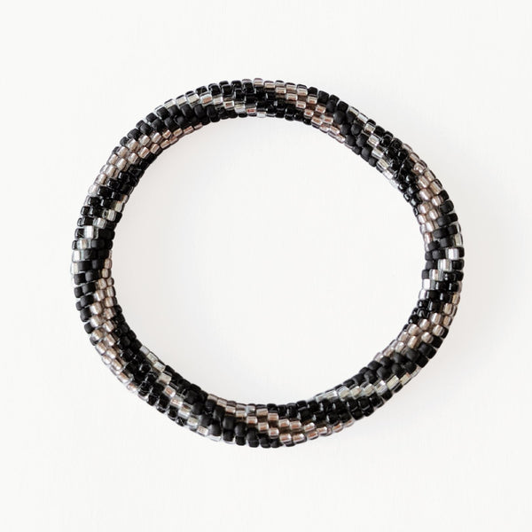 Bracelet Népalais #9 - Noir Et Argent