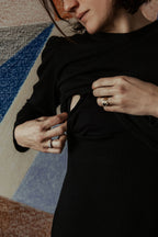 Ava – La Longue Robe Noire D’Allaitement
