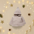 Burnous Anatole Tricot Rose Poudré 100% Laine - Bébé