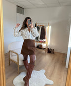 Jupe Effet Laine Lou Chocolat