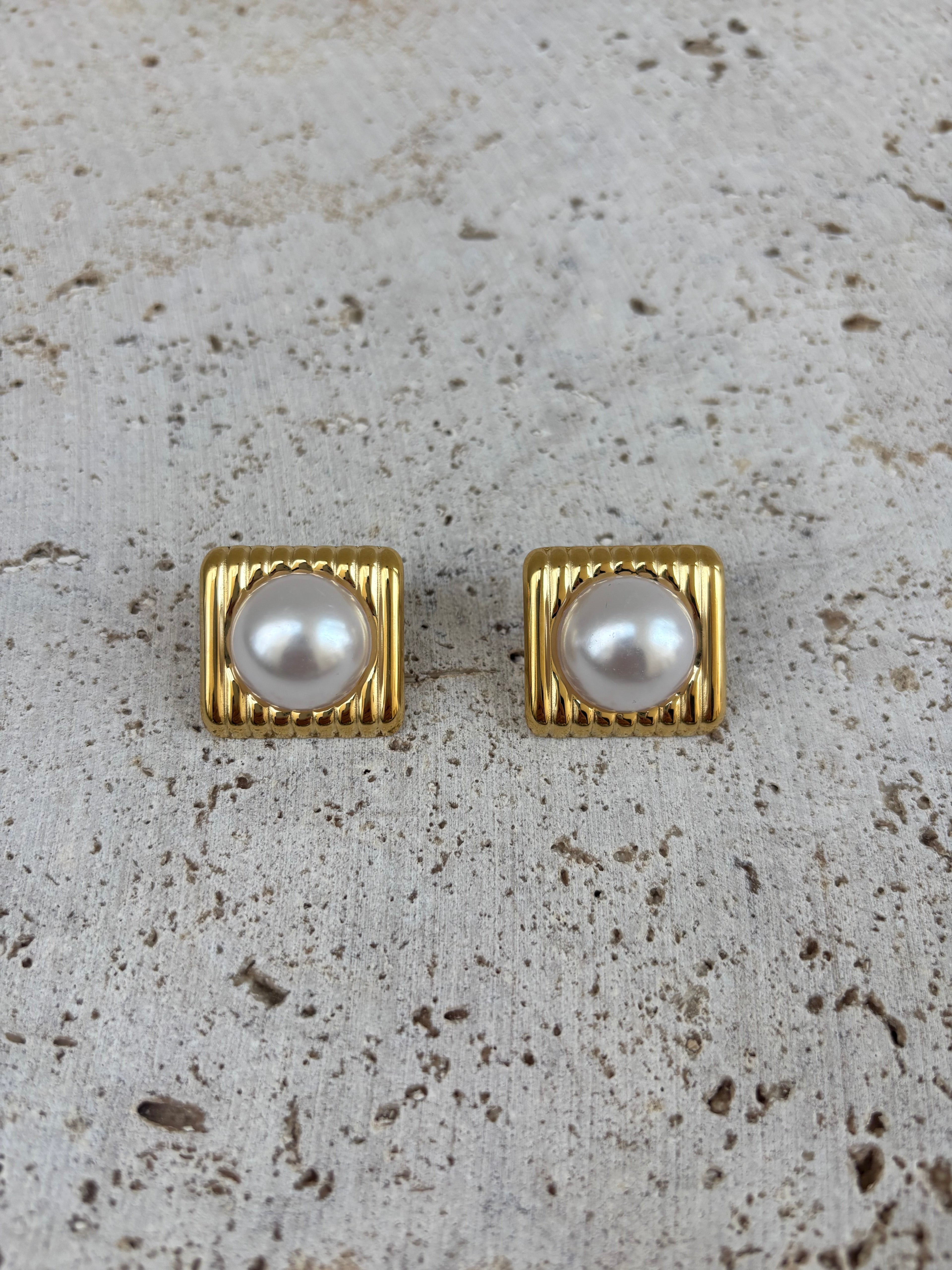 Boucles D'Oreilles Squared Pearl