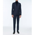 Fursac - Costume En Laine Vierge Bleu Carbone - Bleu Carbone