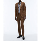 Fursac - Costume 2 Pièces Toile Unie Caramel - Cognac