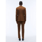 Fursac - Costume 2 Pièces Toile Unie Caramel - Cognac