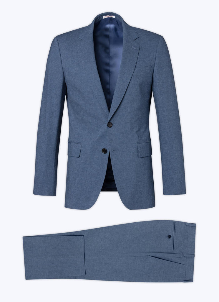 Fursac - Costume En Coton Sablé Bleu Clair