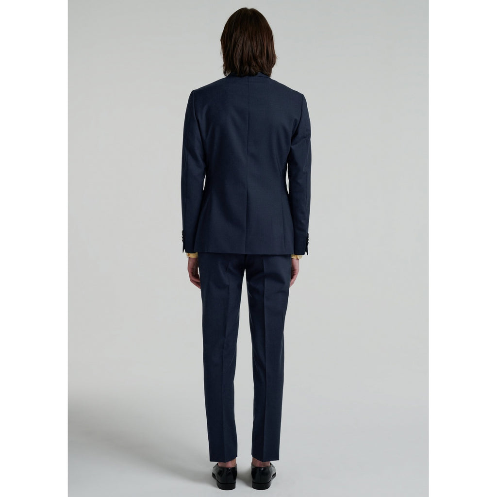 Fursac - Costume En Toile De Laine - Bleu Marine