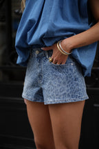 Short Léopard Megane - Bleu