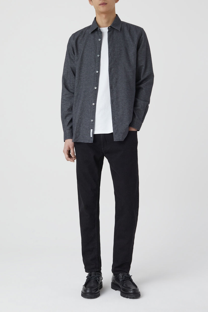 Chemise Basique - Dark Grey Melange - Homme