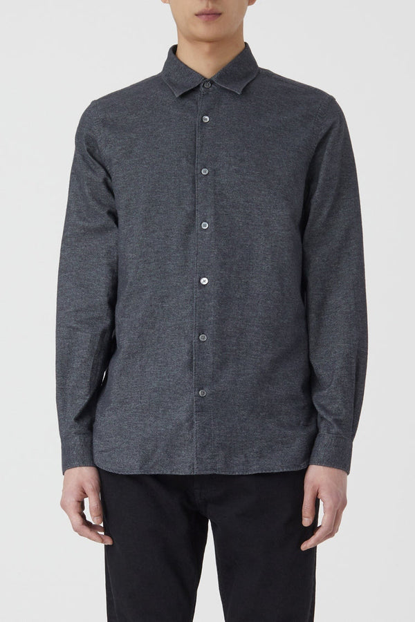 Chemise Basique - Dark Grey Melange - Homme
