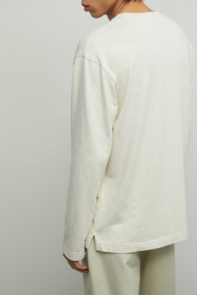 Closed - T-Shirt Long Sleeve Crew Neck - Antique White - Homme