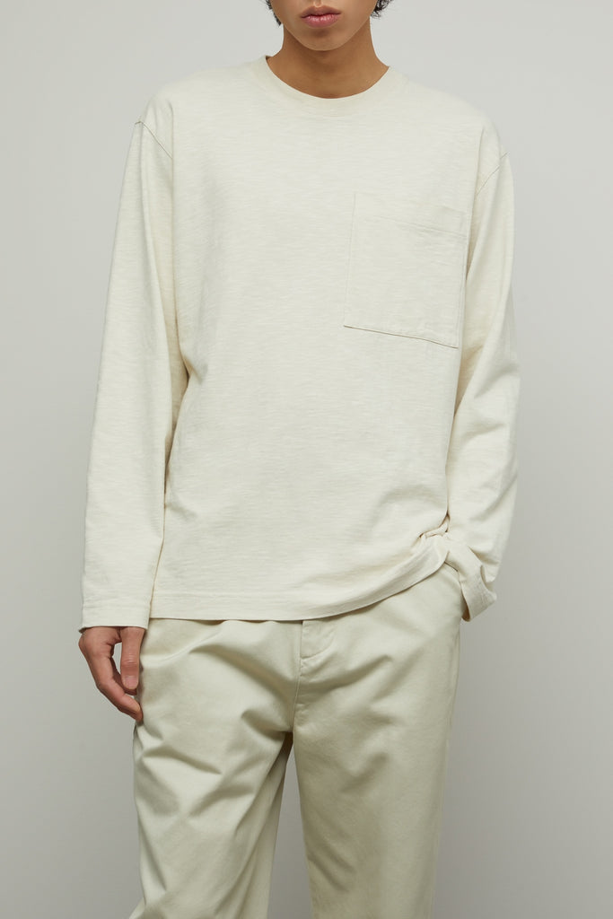 Closed - T-Shirt Long Sleeve Crew Neck - Antique White - Homme